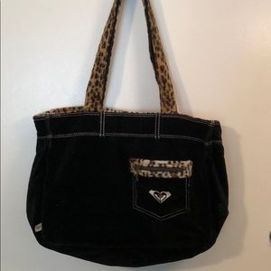 Roxy Velour and Leopard Print Tote